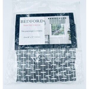Top Treatment Grey Bedford 58 'x13" One Front Tab Valance Window‎ Curtain New
